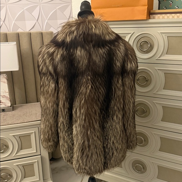 Saga fox silver fox fur coat thick pelts medium - Picture 3 of 13
